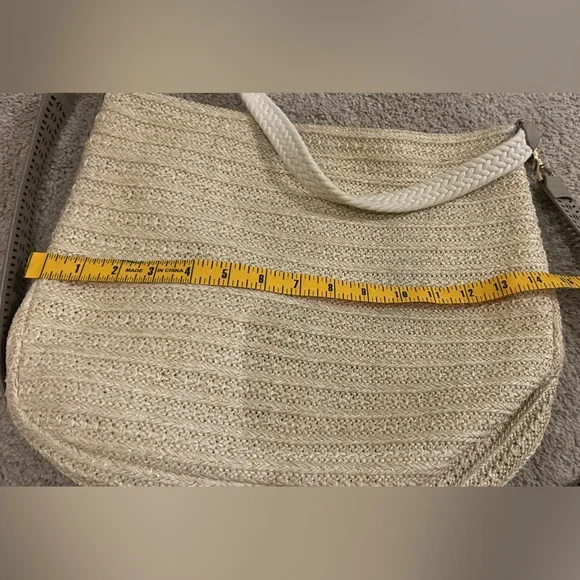 Stella And Dot Ellie Hobo Bag Retired Metallic/Straw Crossbody 2 Way Strap - Picture 8 of 12